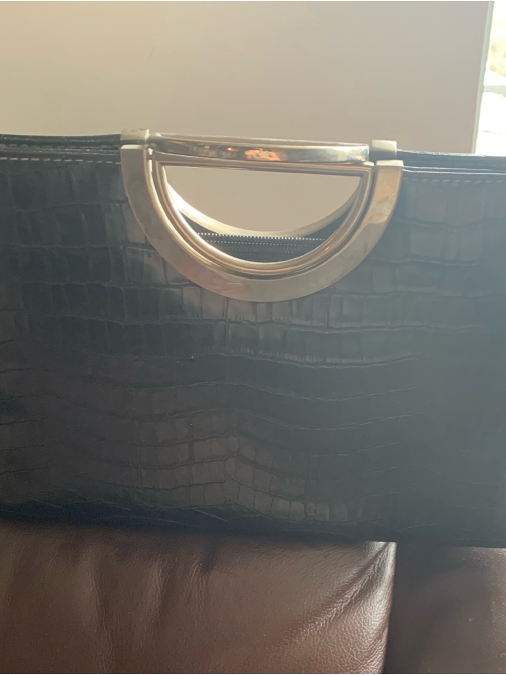Y2X  Black Medium Handbag with Metal Handling